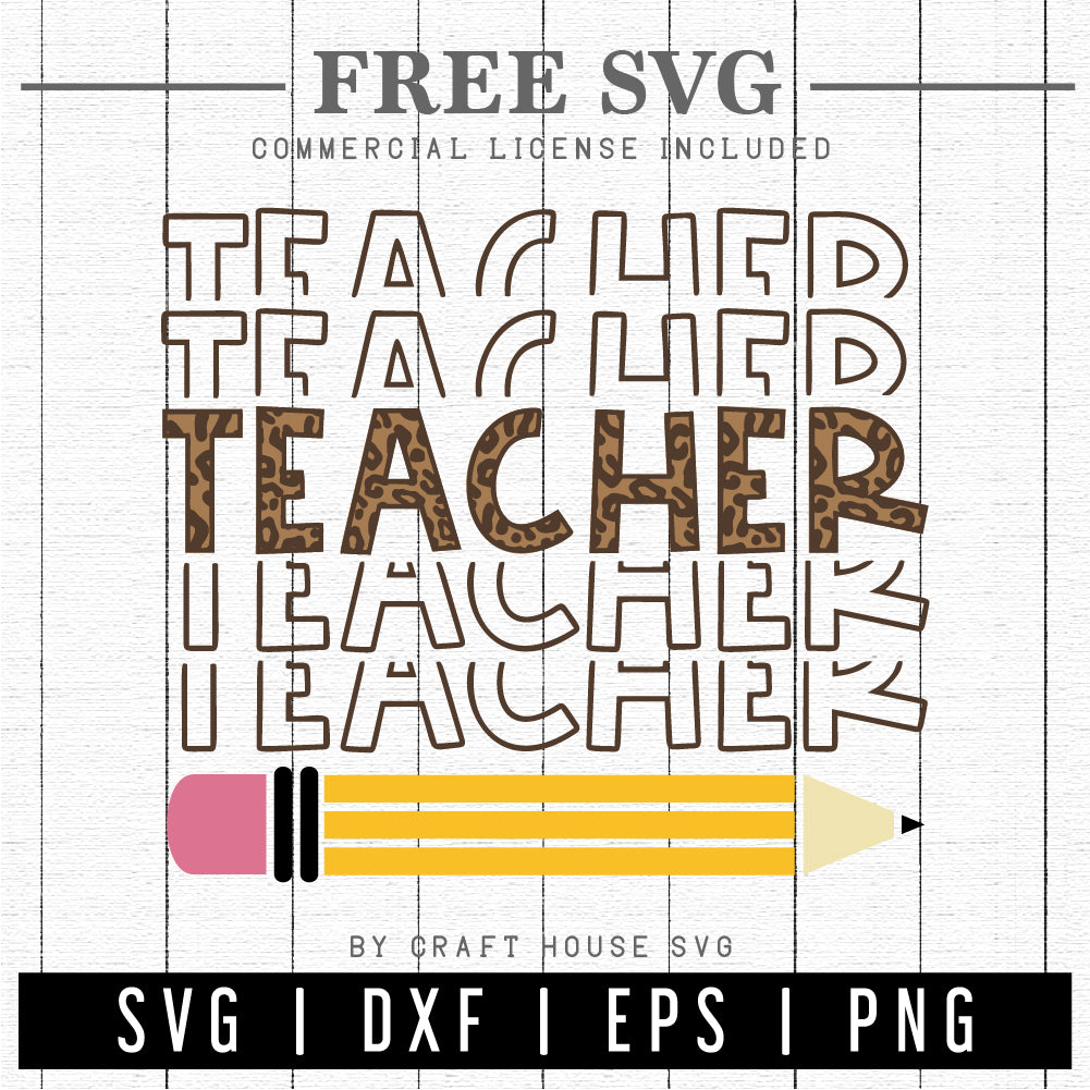FREE Teacher echo leopard SVG | Teacher SVG | FB188 - Craft House SVG