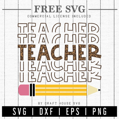 FREE Teacher echo leopard SVG | Teacher SVG | FB188 - Craft House SVG