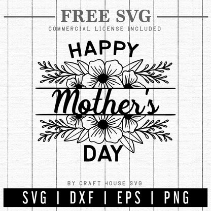 FREE Happy Mothers Day SVG | Mothers Day SVG | FB190 - Craft House SVG
