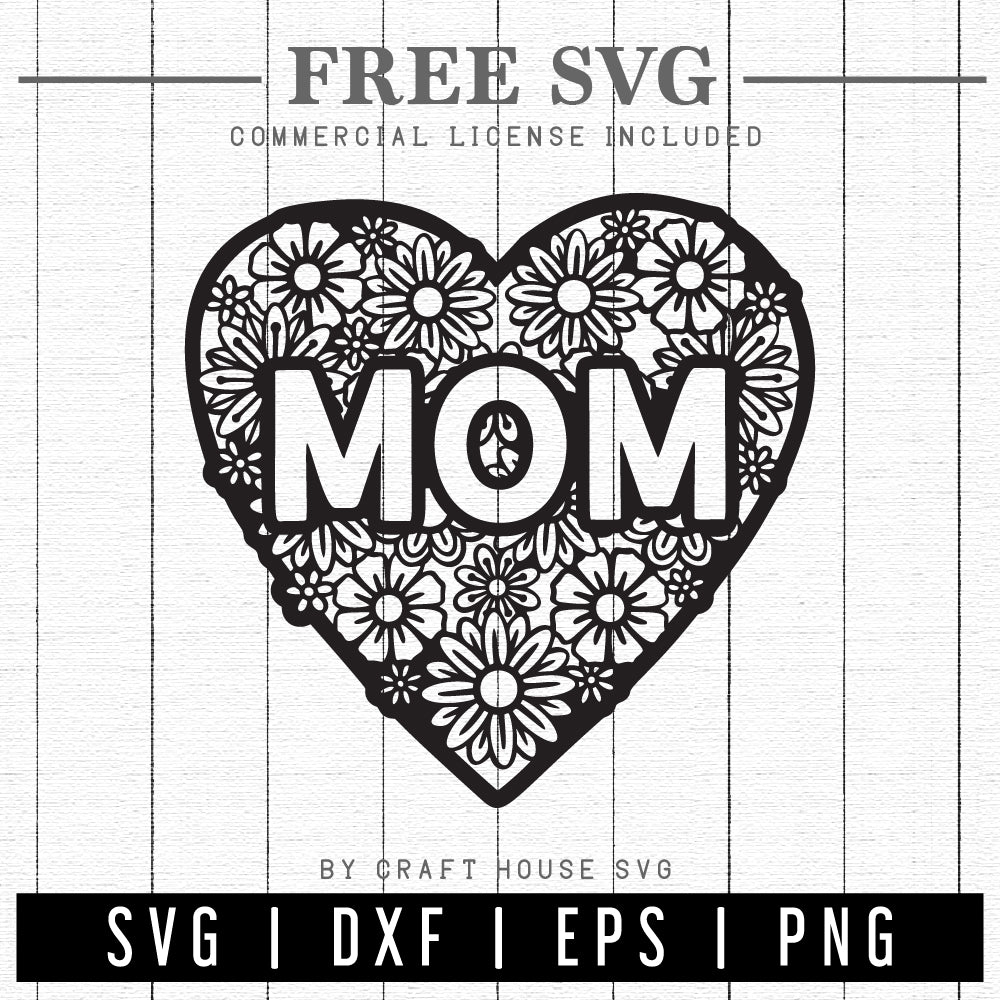 FREE Mom Floral Heart SVG | Mothers Day SVG | FB192