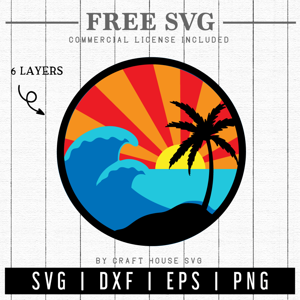 FREE 3D Summer Beach SVG | 3D SVG | FB197 - Craft House SVG
