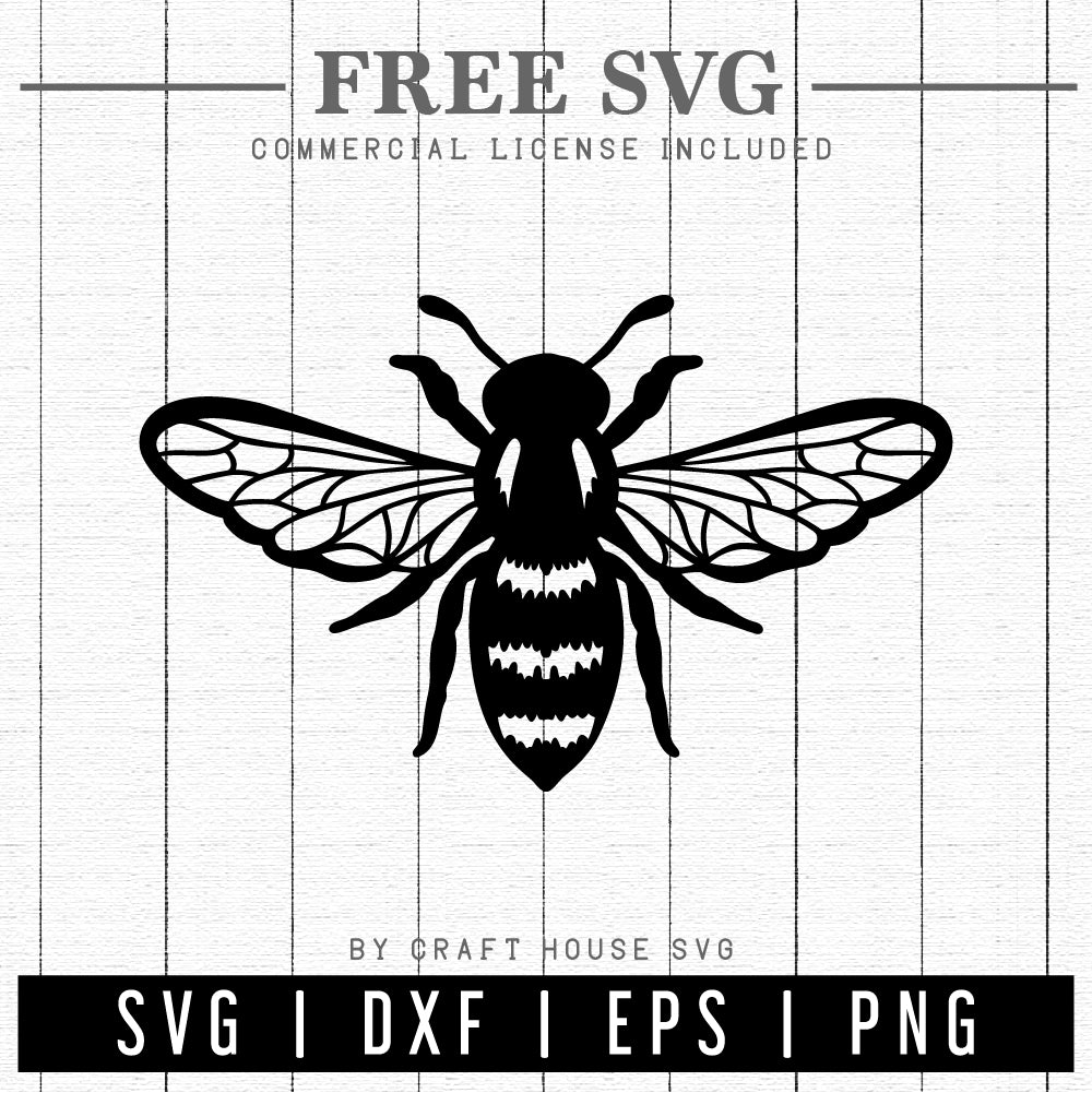 FREE Bee SVG cut file | FB212 - Craft House SVG
