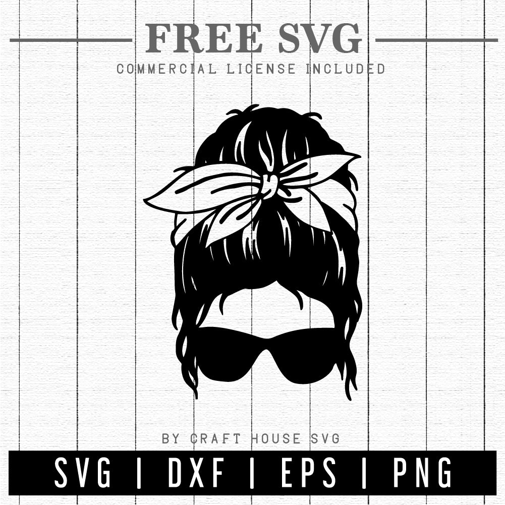 FREE Mom Messy Bun Glasses SVG cut file | FB215 - Craft House SVG