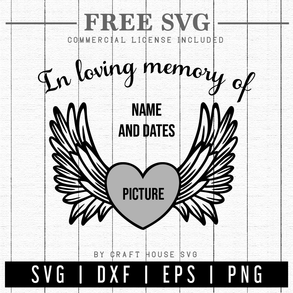 FREE Angel wings SVG In loving memory of SVG | FB219 - Craft House SVG