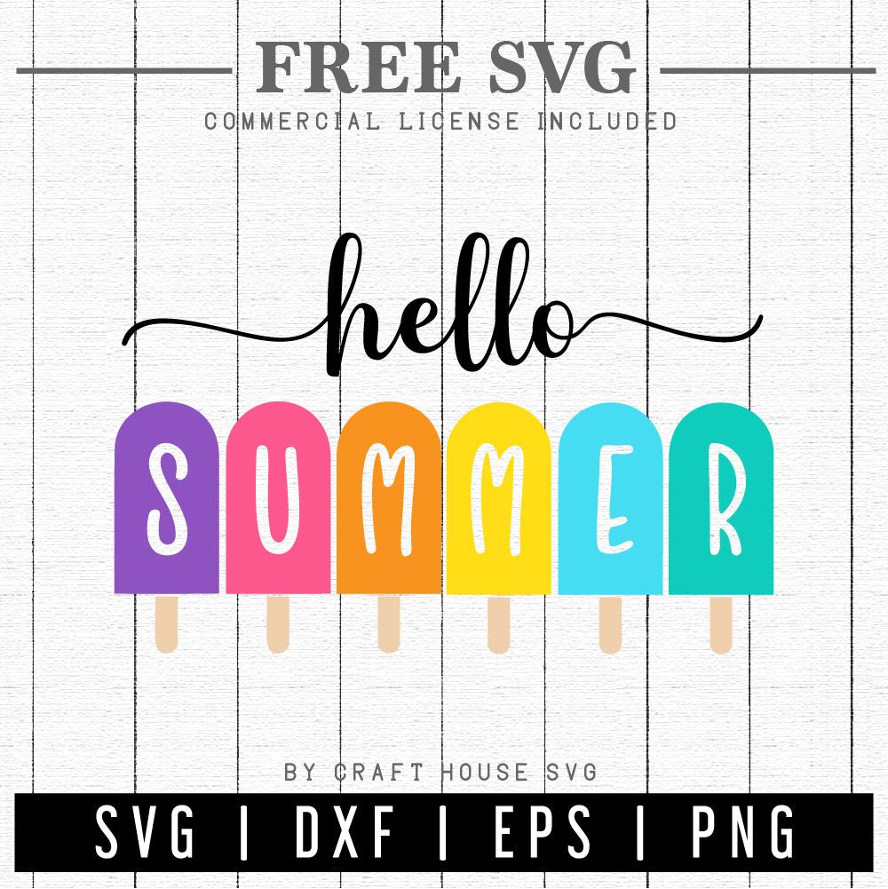 FREE Hello Summer SVG | FB229 - Craft House SVG