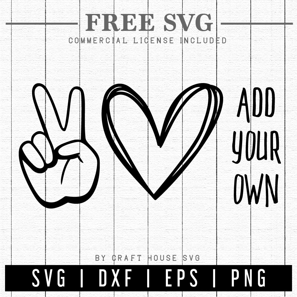 FREE Peace love SVG | FB232 - Craft House SVG