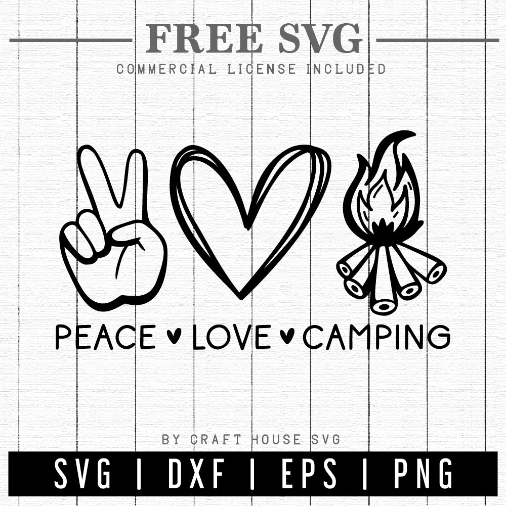FREE Peace love camping SVG | FB234 - Craft House SVG