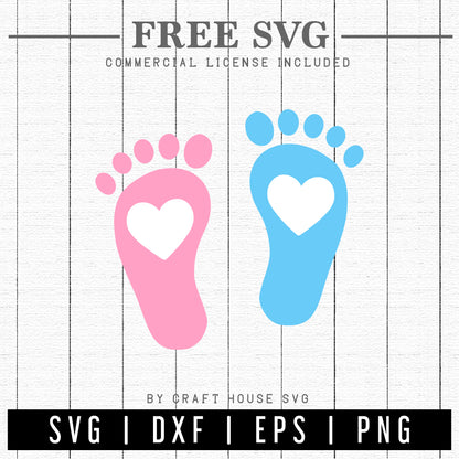 FREE Baby Footprint SVG | FB237 - Craft House SVG
