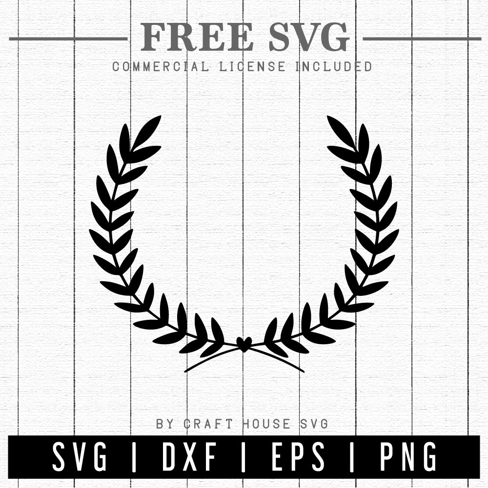 FREE Laurel Wreath Heart SVG | FB238 - Craft House SVG