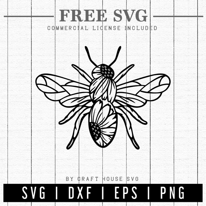 FREE Bee Sunflower SVG | FB240