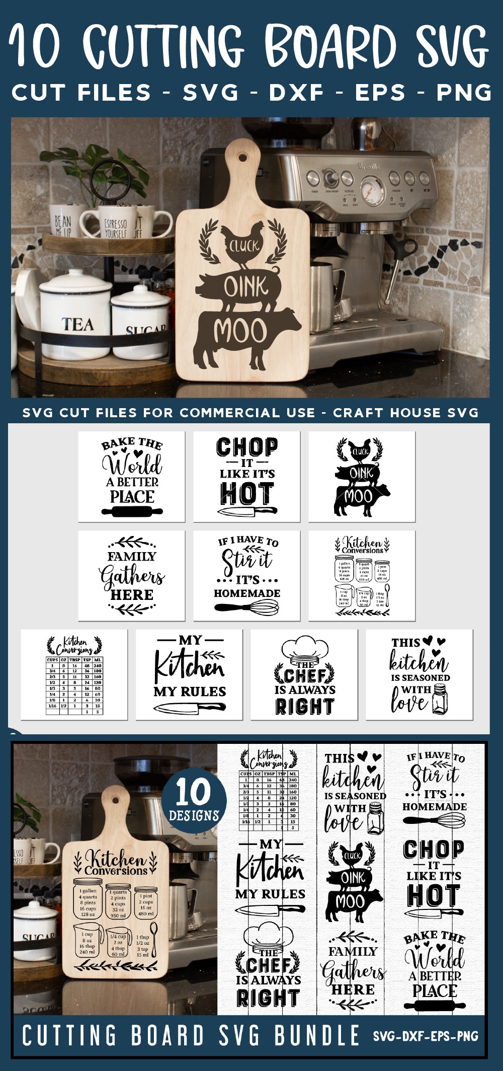 Cutting Board Kitchen SVG Bundle - Craft House SVG