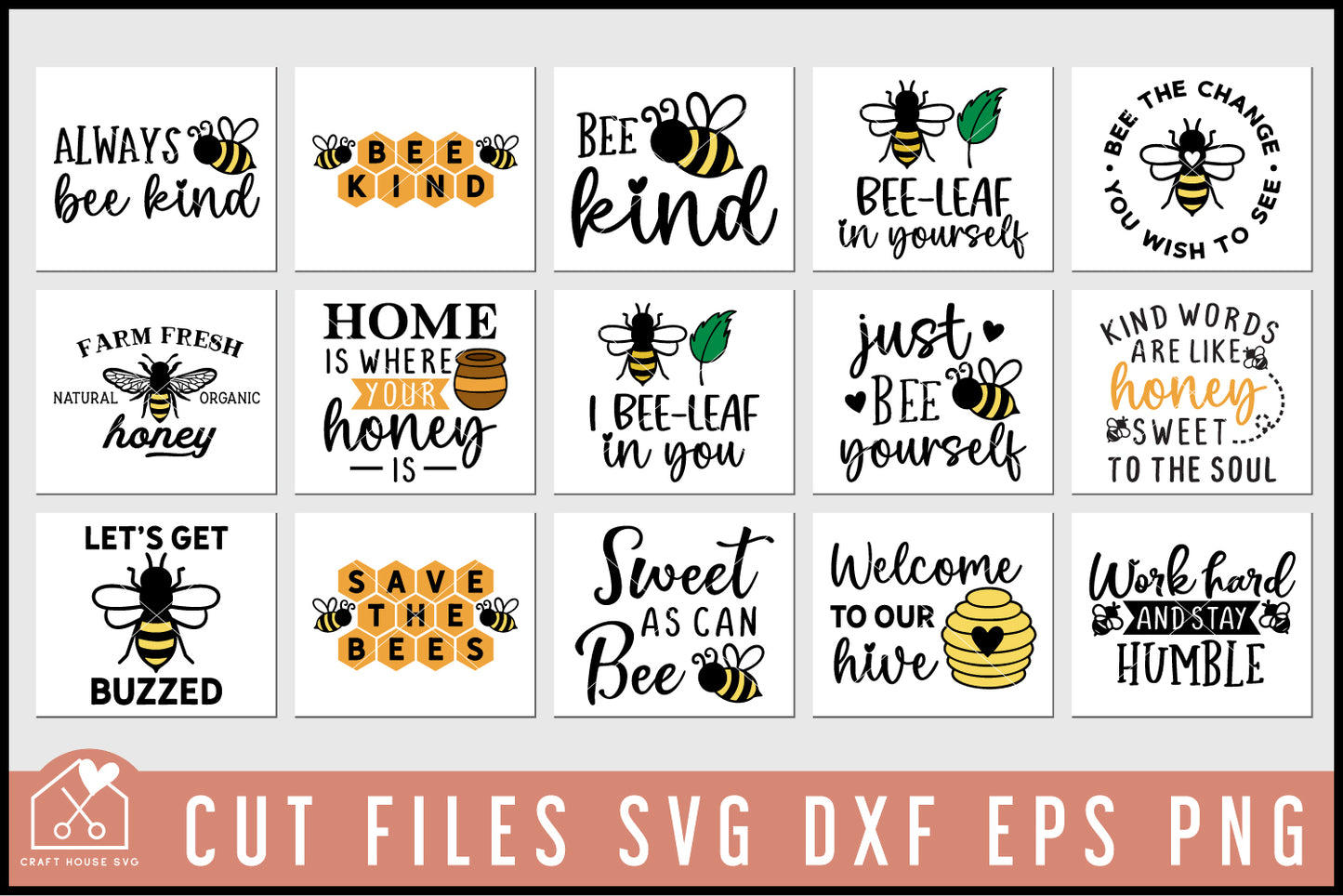 Bee Quotes SVG Bundle - Craft House SVG