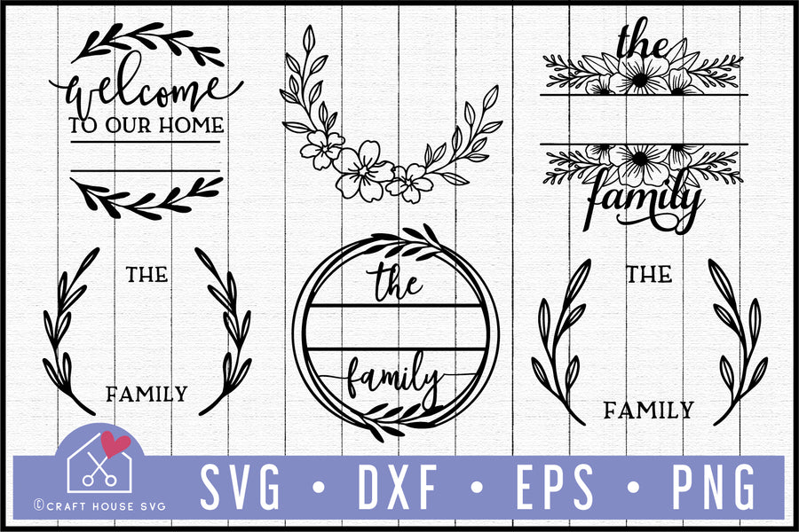 Family Name Sign SVG Bundle - Craft House SVG