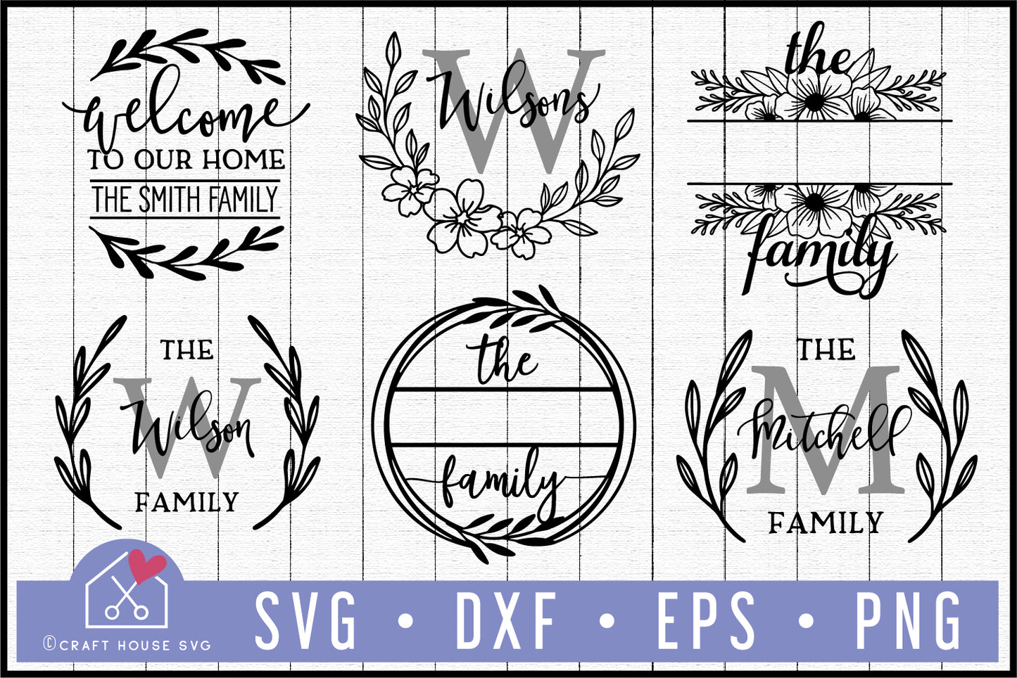 Family Name Sign SVG Bundle - Craft House SVG