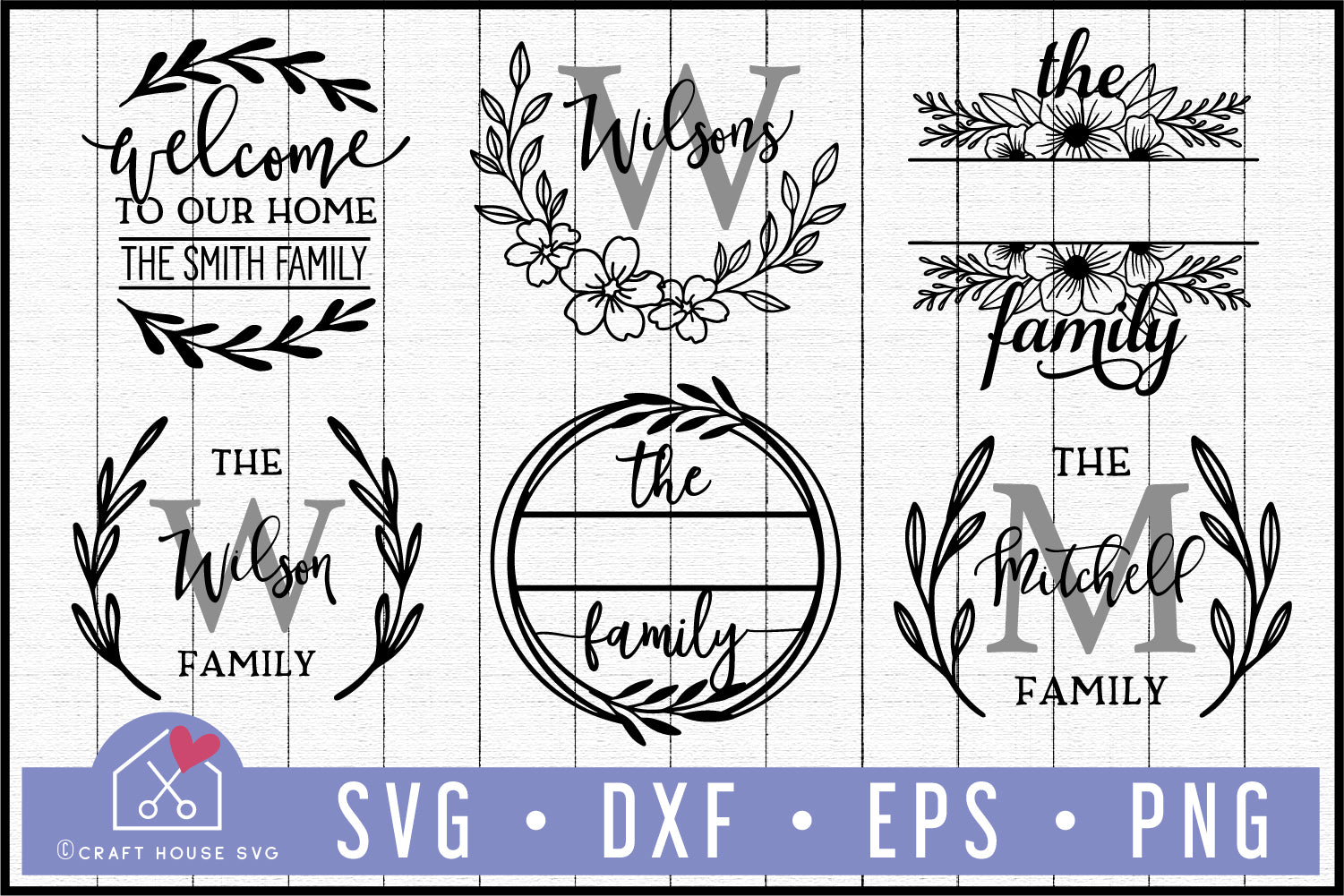 Family Name Sign SVG Bundle - Craft House SVG