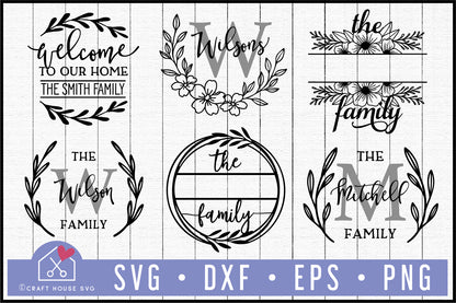 Family Name Sign SVG Bundle - Craft House SVG