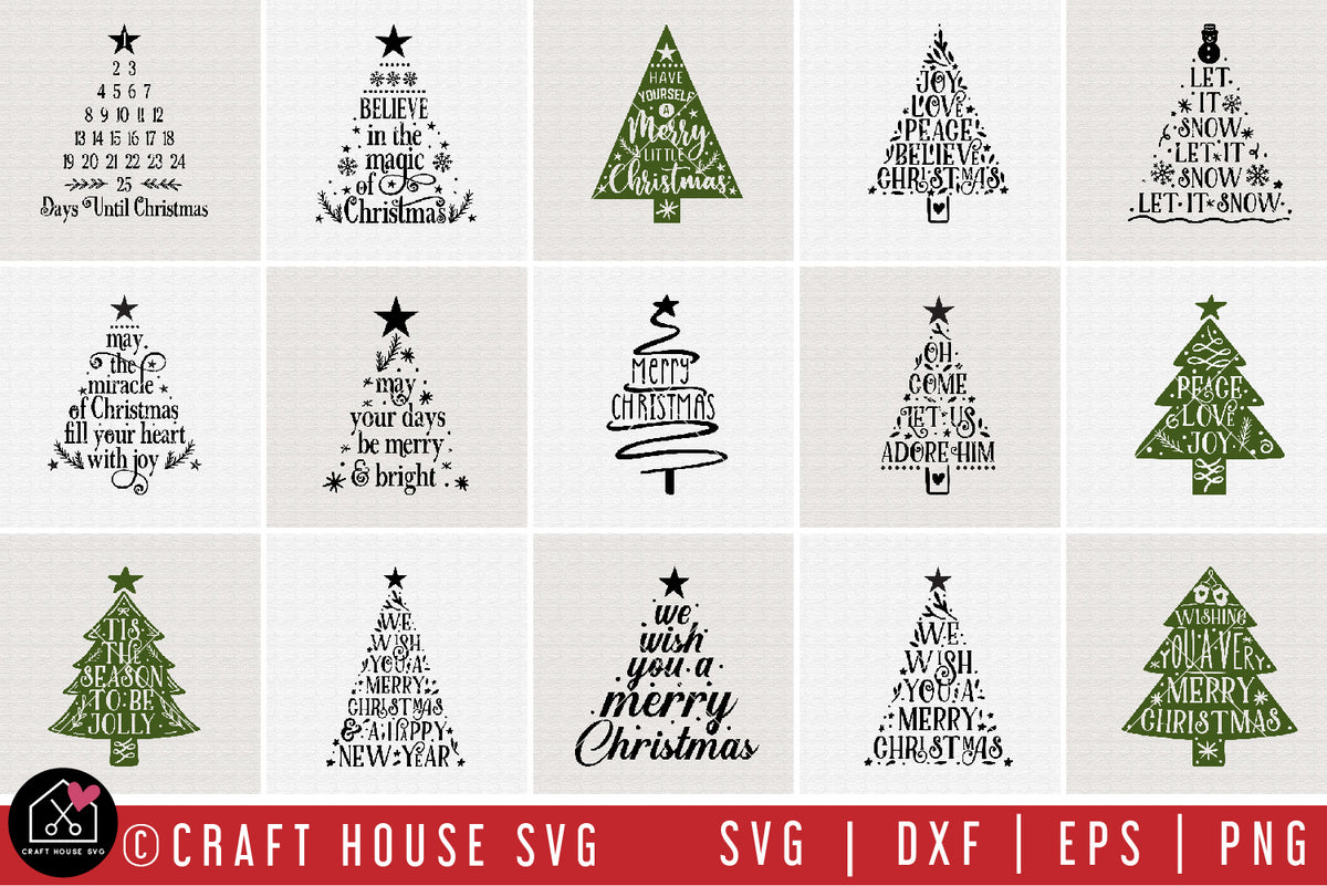 Christmas Tree Quotes SVG Bundle - Craft House SVG