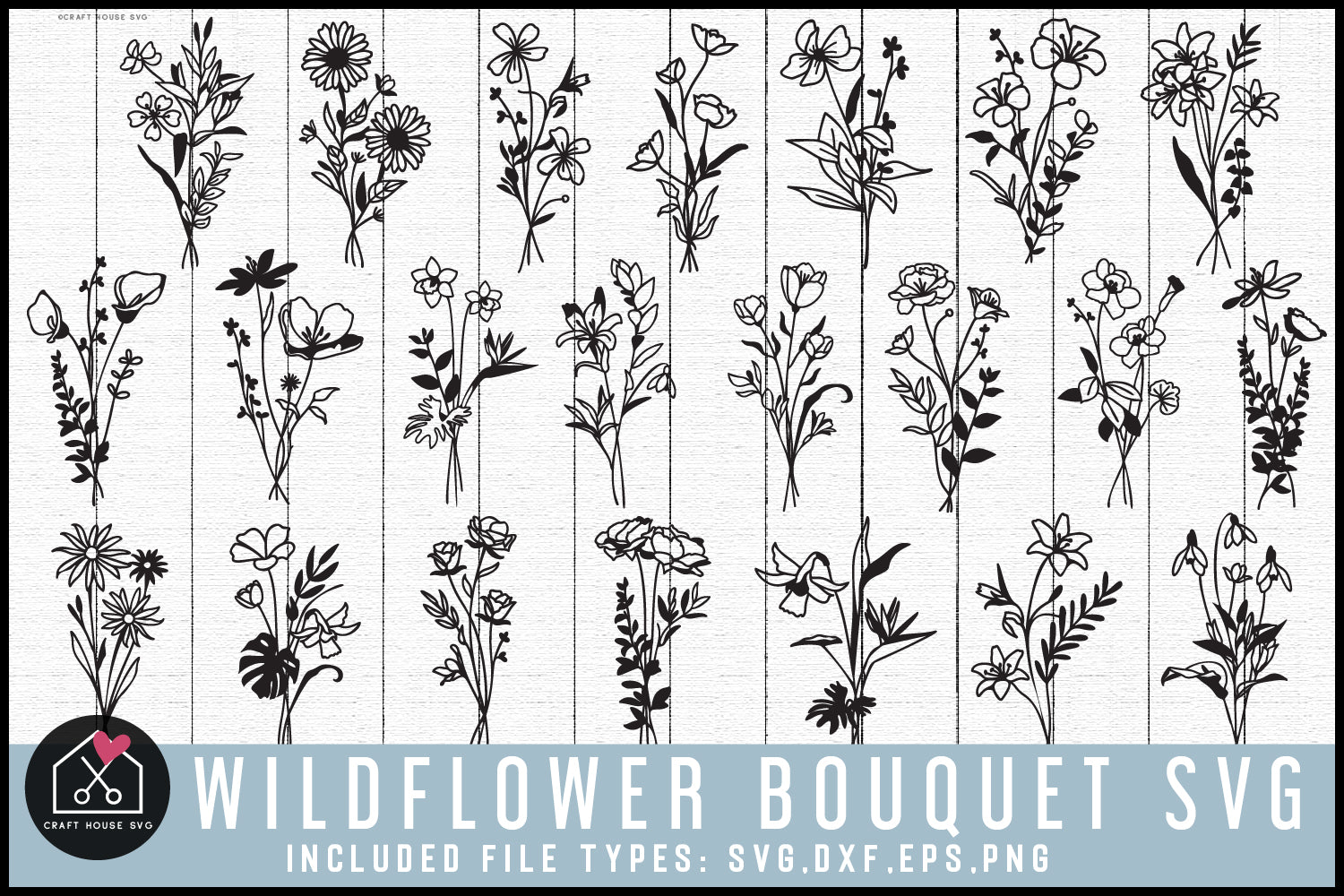 Wildflower Bouquet SVG Bundle - Craft House SVG