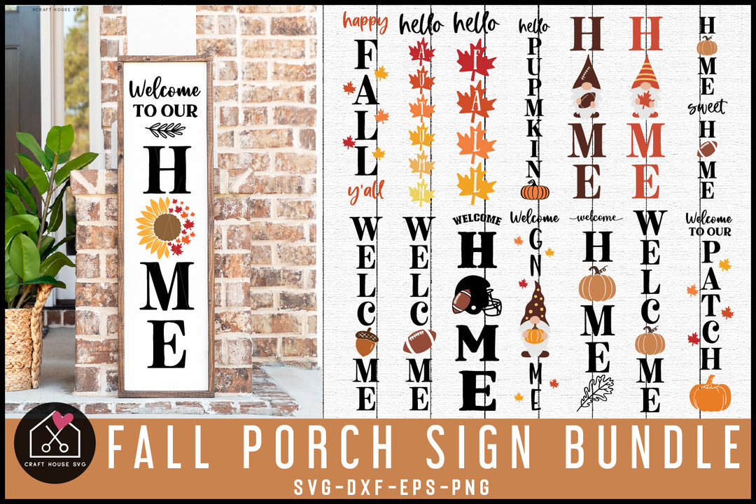 Fall Front Porch Sign SVG Bundle