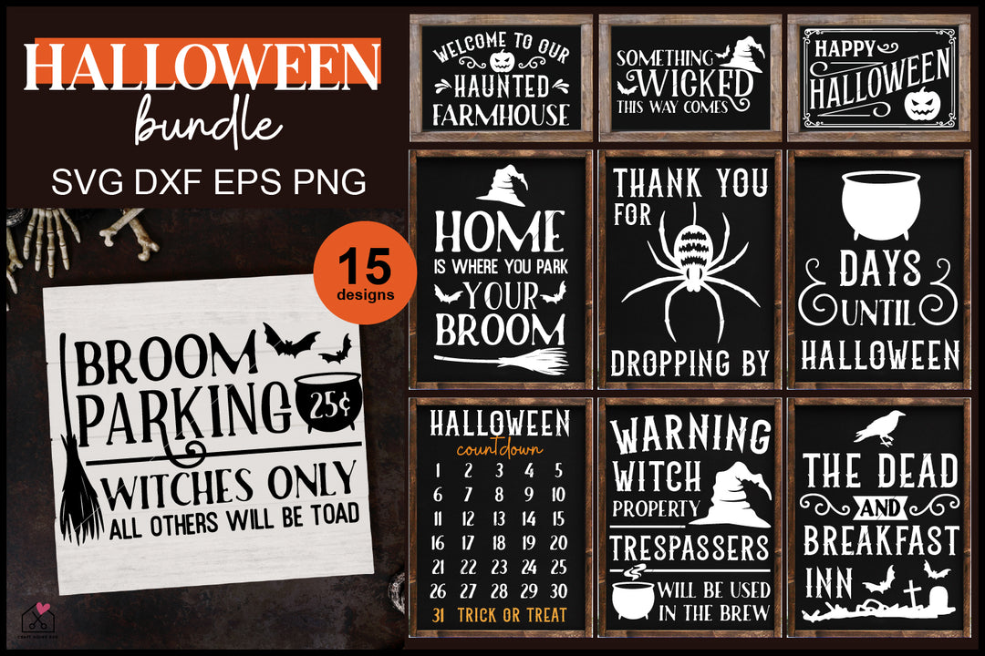 Vintage Halloween SVG Bundle, Halloween Sign Design Cut Files