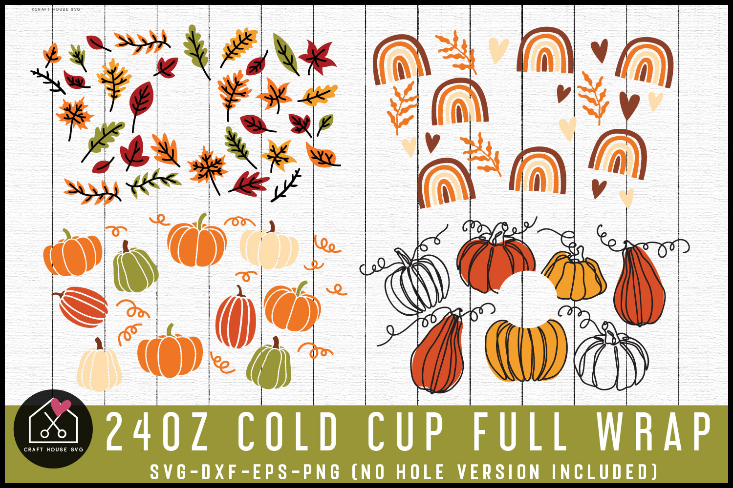 Fall 24 oz Venti Cup Wrap SVG Bundle - Craft House SVG