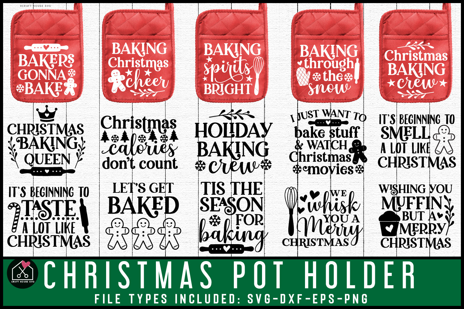 Christmas Pot Holder SVG Design Bundle