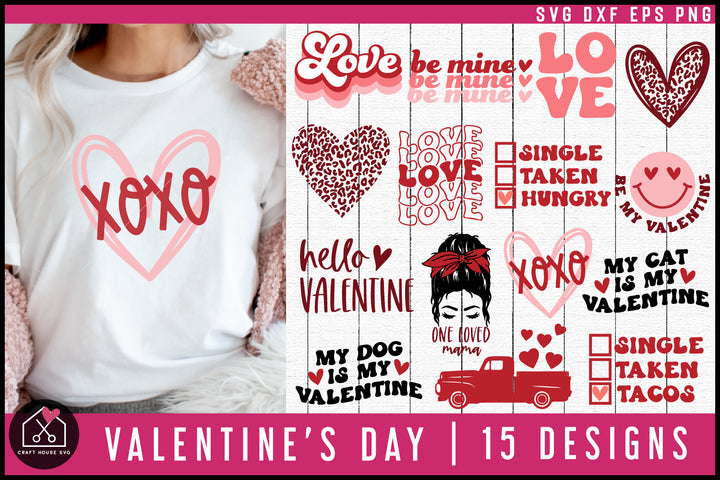 Valentine's Day SVG cut file bundle
