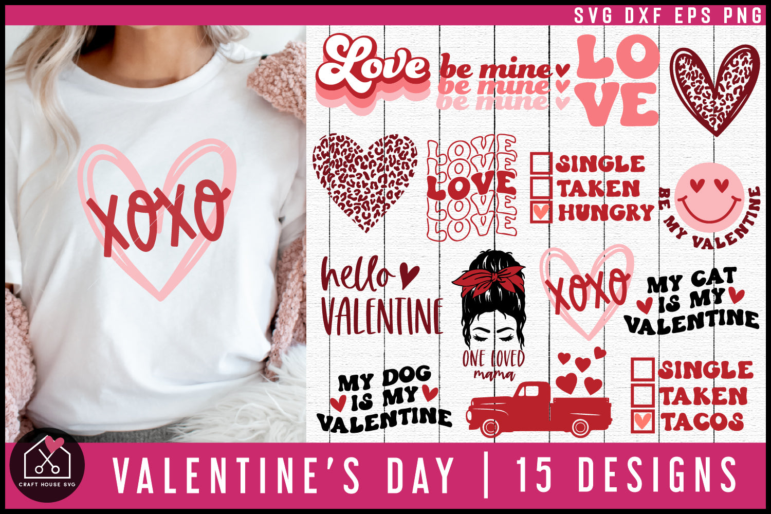 Valentine's Day SVG Cut File Bundle - Craft House SVG