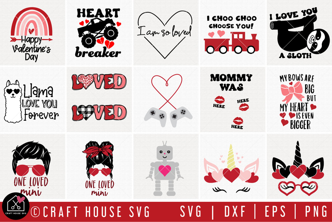 Kids Valentine's Day SVG cut file Shirt Design bundle