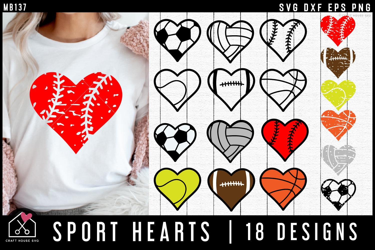Sport Hearts SVG Bundle