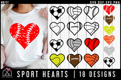 Sport Hearts SVG Bundle