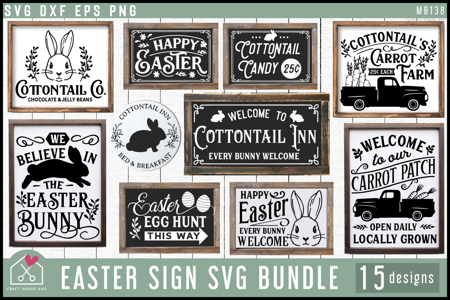 Vintage Easter Sign SVG Bundle