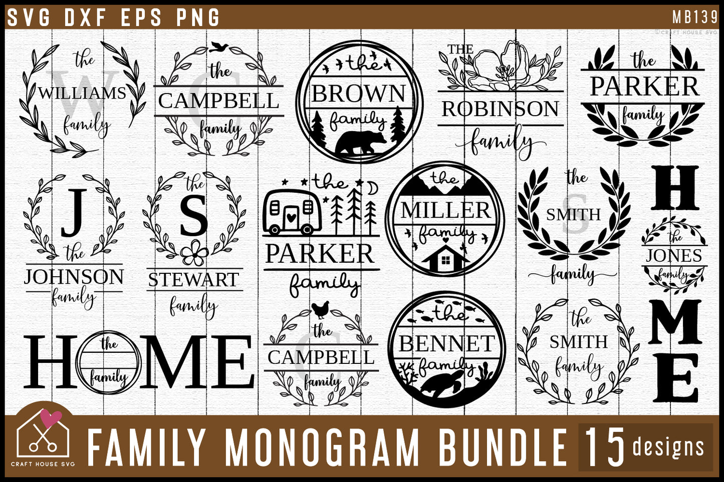 Family Monogram SVG Bundle