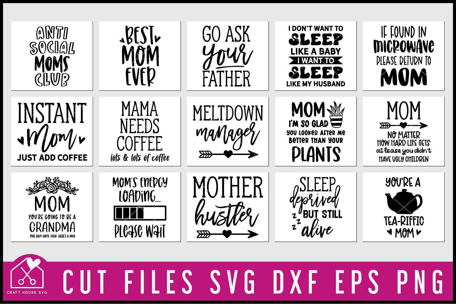 Mom's Mug SVG Bundle - Craft House SVG