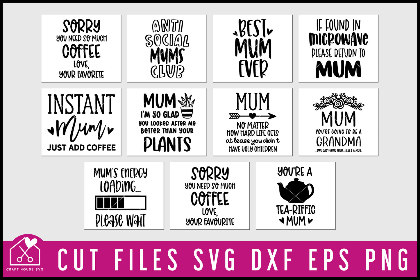 Mom's Mug SVG Bundle - Craft House SVG