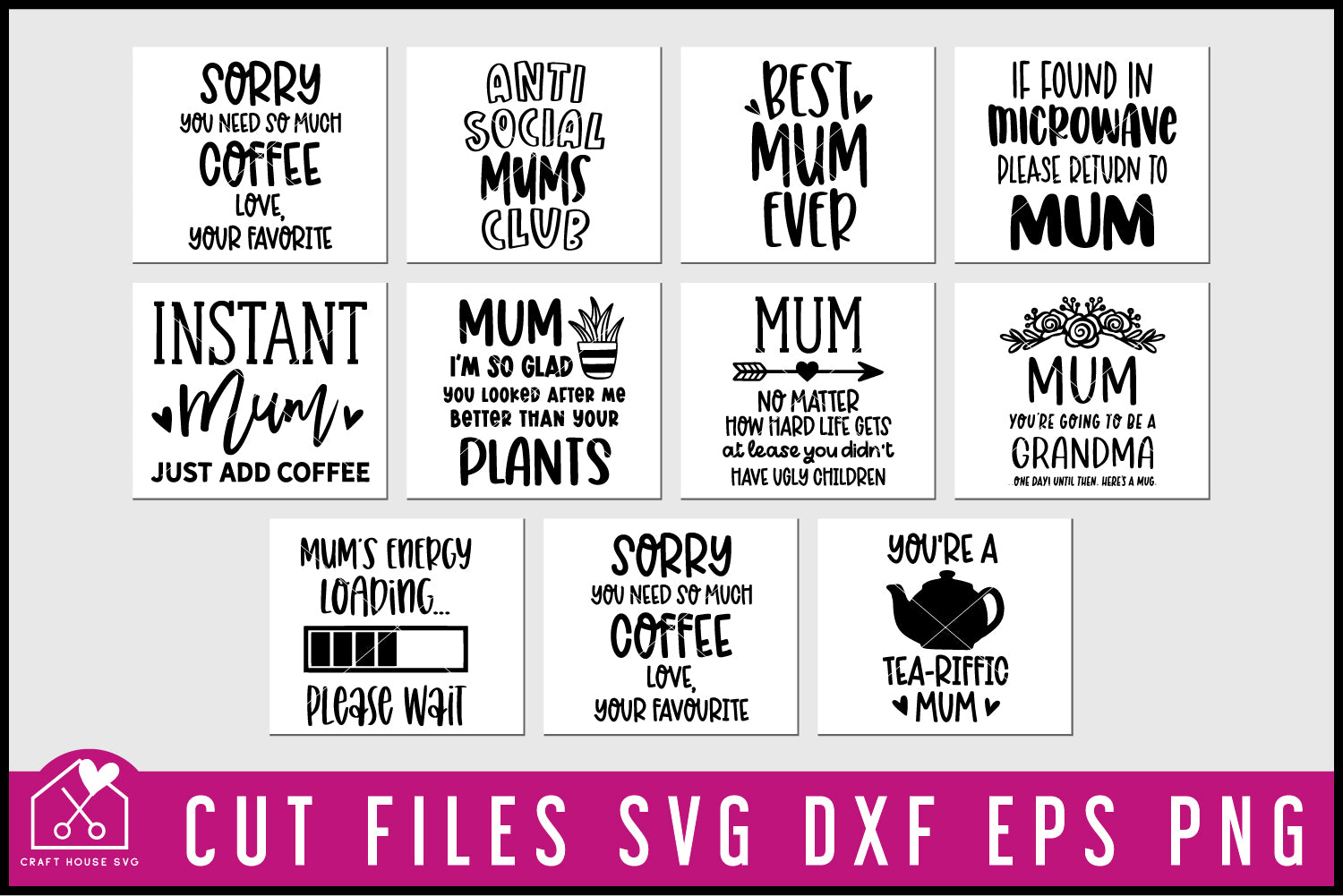 Mom's Mug SVG Bundle - Craft House SVG