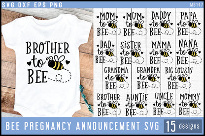 Bee Pregnancy Announcement SVG Bundle - Craft House SVG