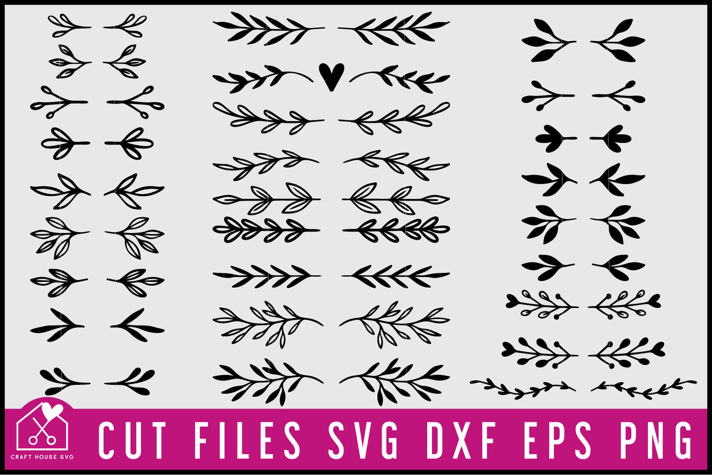 Floral Flourish Text Dividers SVG Bundle