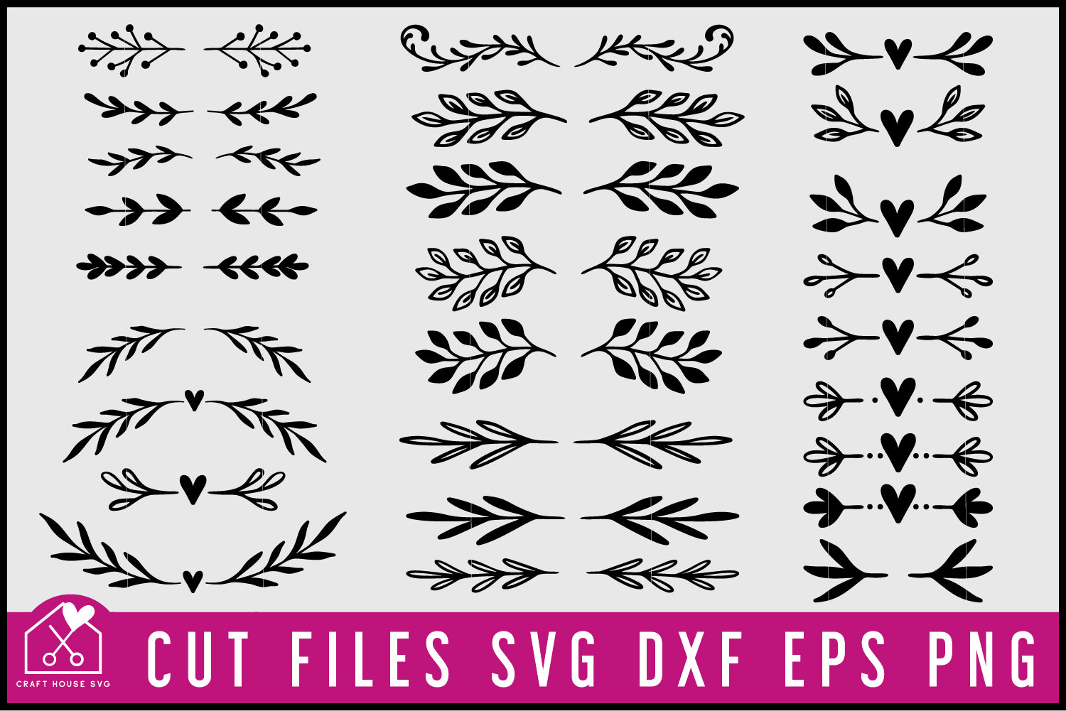 Floral Flourish Text Dividers SVG Bundle
