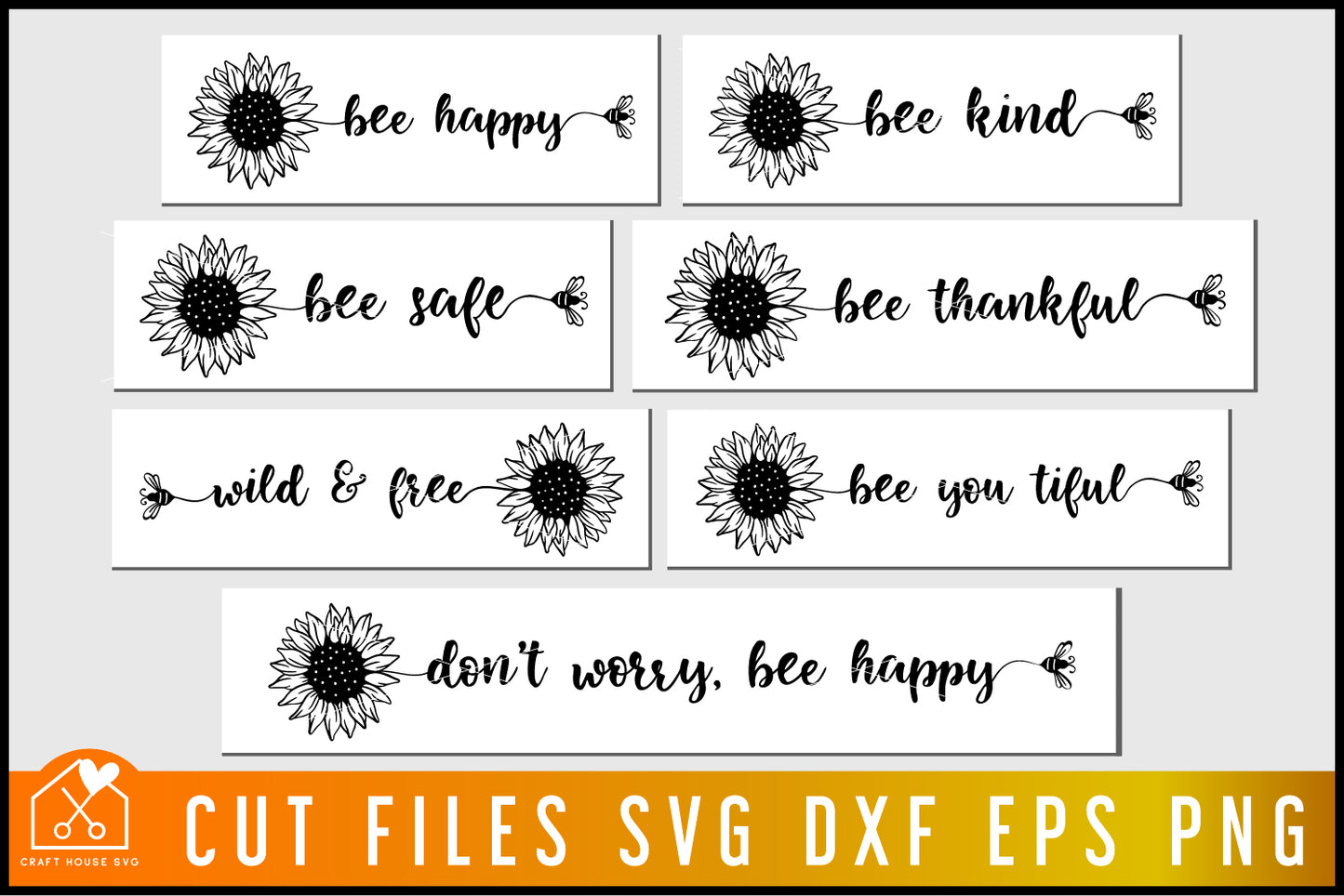 Bee Quotes Sunflower SVG Bundle