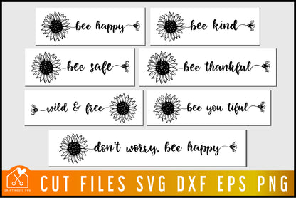 Bee Quotes Sunflower SVG Bundle