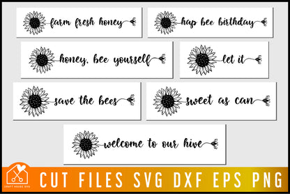Bee Quotes Sunflower SVG Bundle