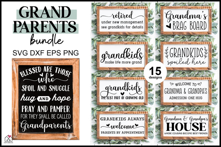 Grandparents SVG Bundle, Grandkids, Grandma, Grandpa Sign Cut Files