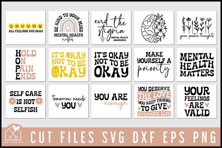 Mental Health Awareness SVG Bundle Shirt Design Cut Files
