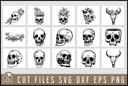 Skull SVG Bundle Floral Halloween
