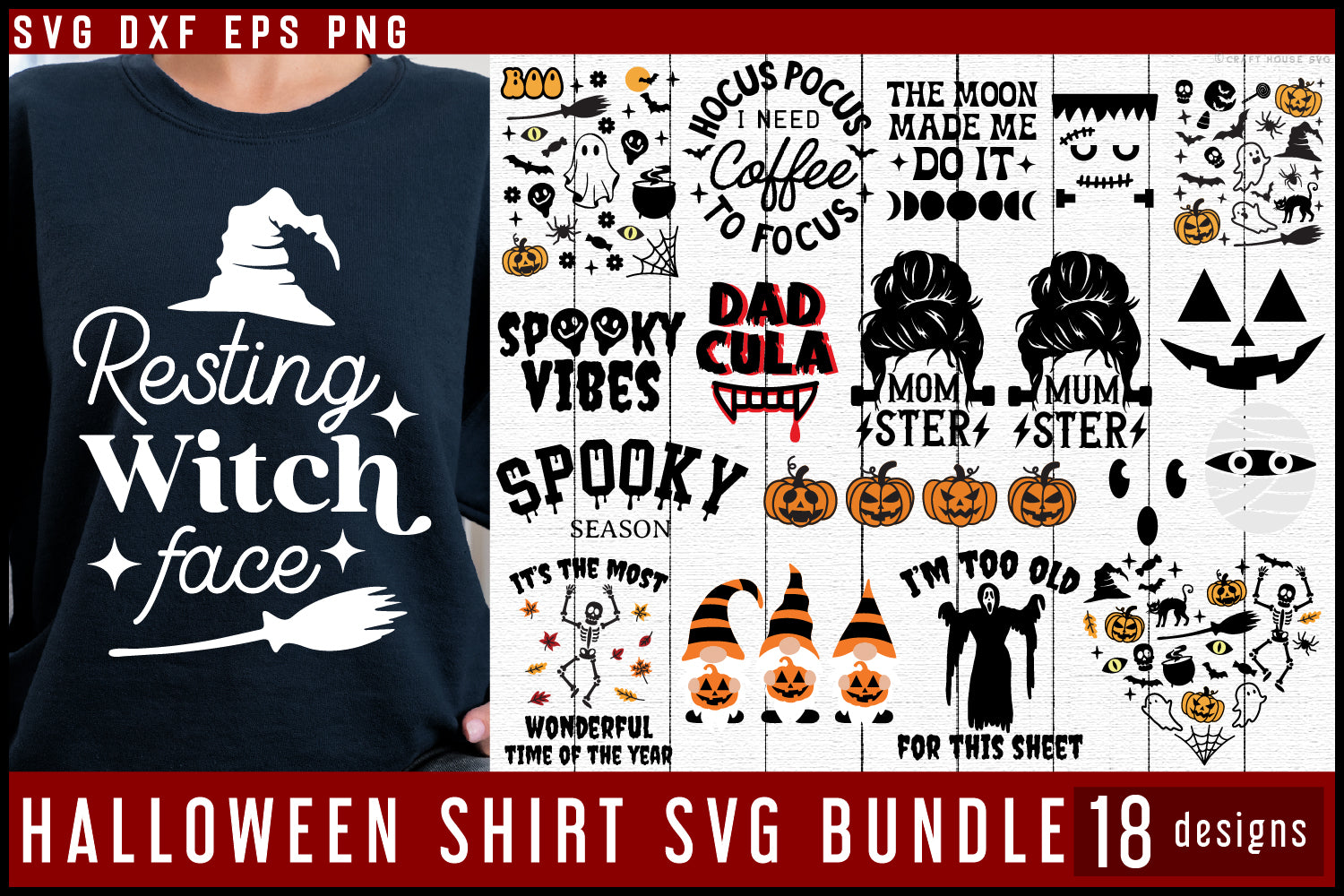 Halloween SVG Bundle Halloween Shirt Design Cut Files