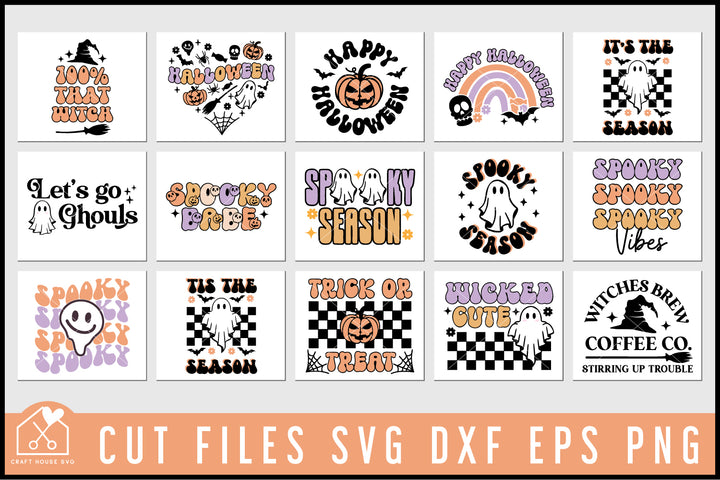 Retro Halloween SVG Bundle Halloween Shirt Design Cut Files