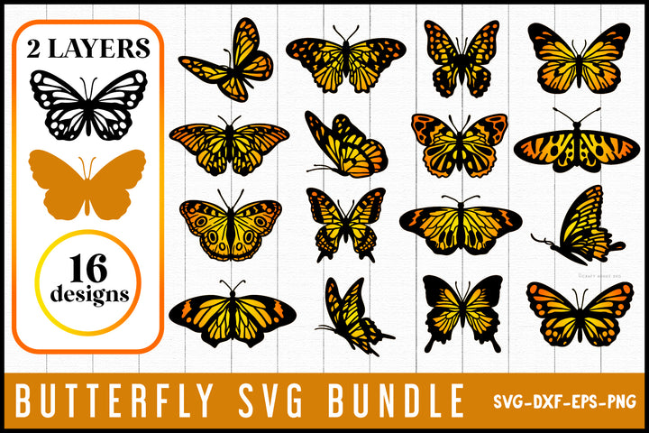 Layered Butterfly SVG Bundle Butterflies Mug Design Cut Files