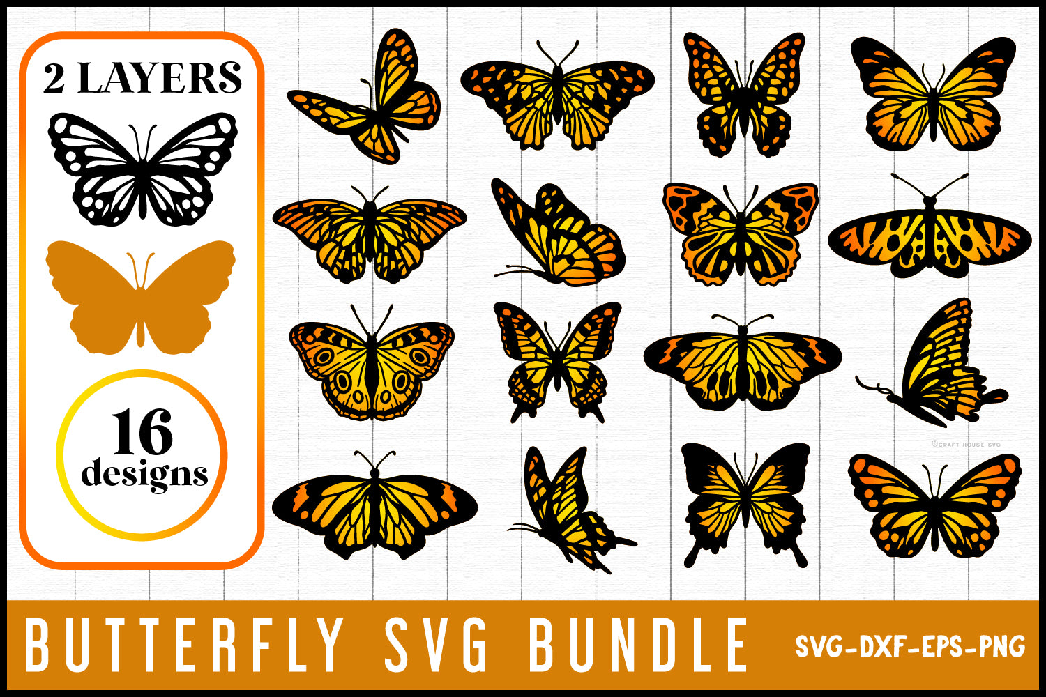 Layered Butterfly SVG Bundle - Craft House SVG