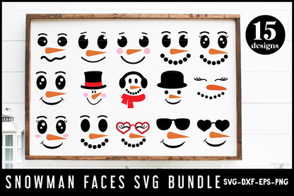 Snowman Faces SVG Bundle - Craft House SVG